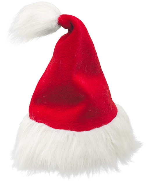 Cappello da Babbo Natale rosso isolato su sfondo bianco