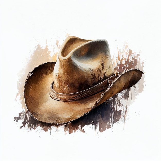 Cappello da cowboy in stile acquerello IA generativa