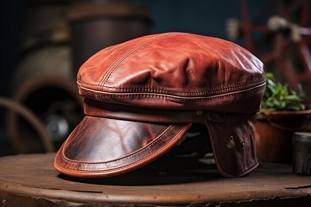 Cappello da motociclista in pelle robusta