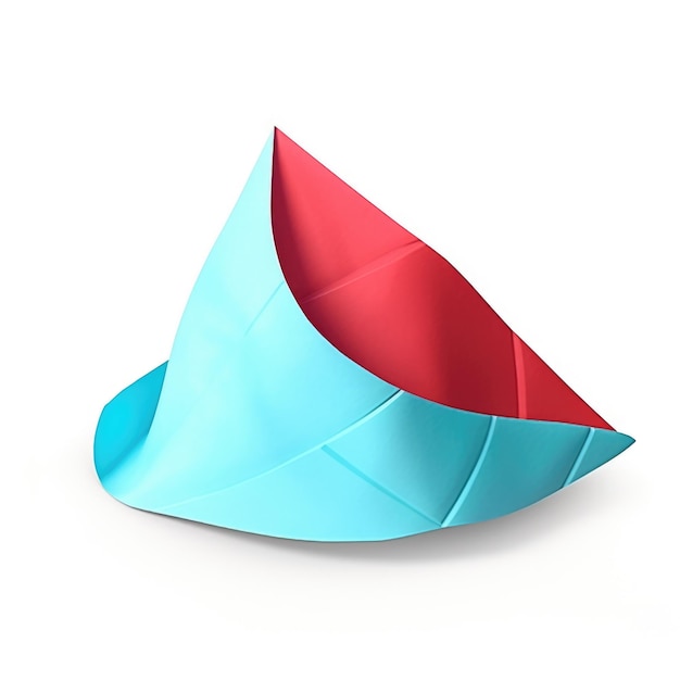 Cappello da pirata Origami isolato su sfondo bianco