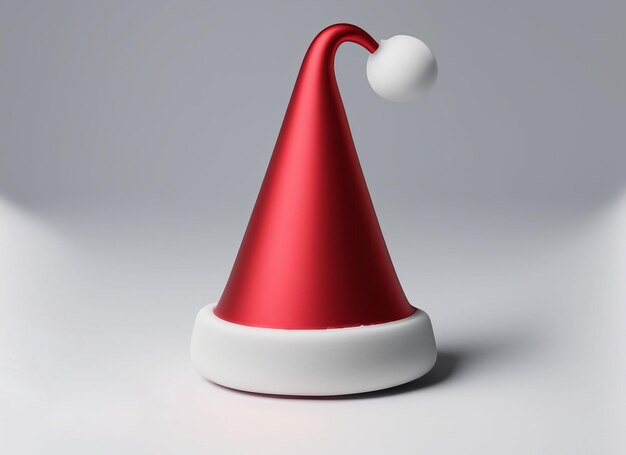 Cappello di Babbo Natale 3D su sfondo bianco