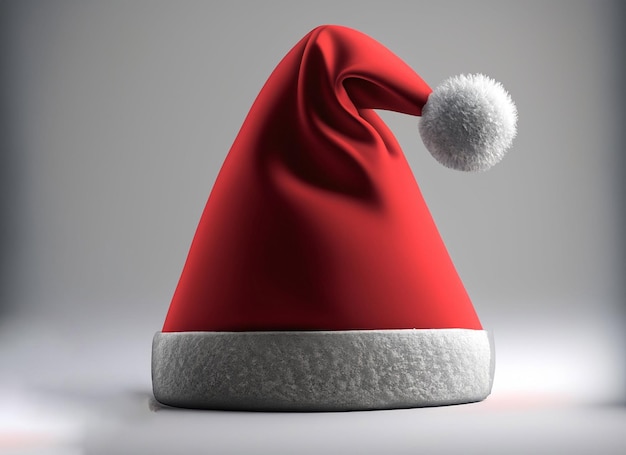 Cappello di Babbo Natale 3D su sfondo bianco