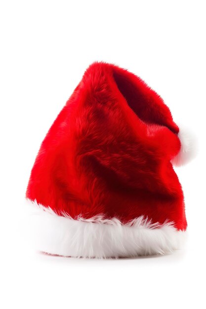 Cappello di Babbo Natale isolato su sfondo bianco generare ai