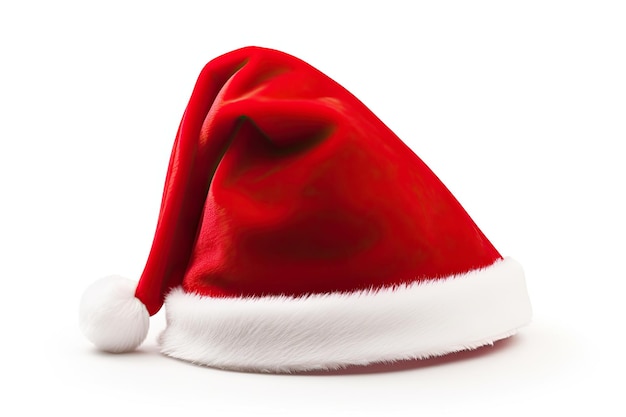 Cappello di Babbo Natale isolato su sfondo bianco