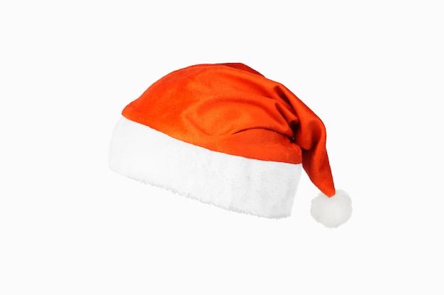 Cappello di Babbo Natale rosso isolato su sfondo bianco. festa di natale e capodanno