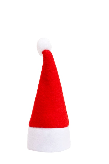 Cappello di Babbo Natale rosso isolato su sfondo bianco