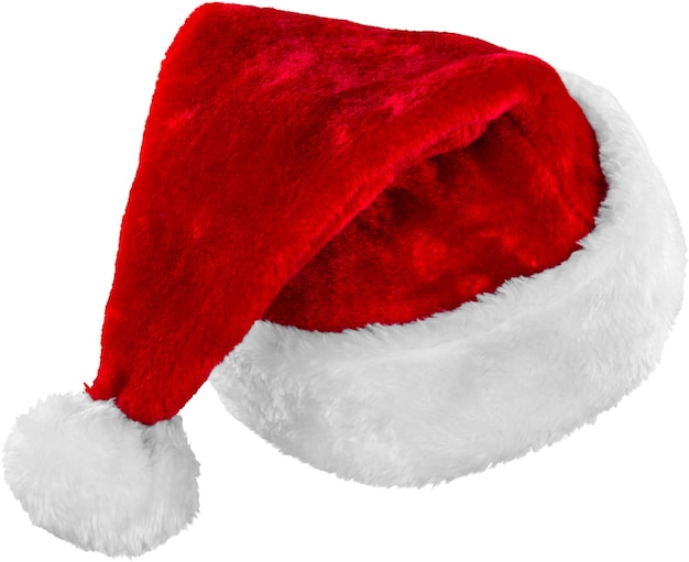 Cappello di Babbo Natale rosso isolato su sfondo bianco