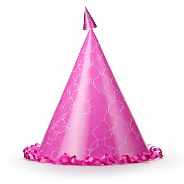 Cappello di compleanno rosa isolato su sfondo trasparente