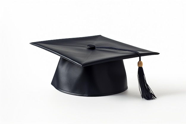 Cappello di laurea isolato su sfondo bianco