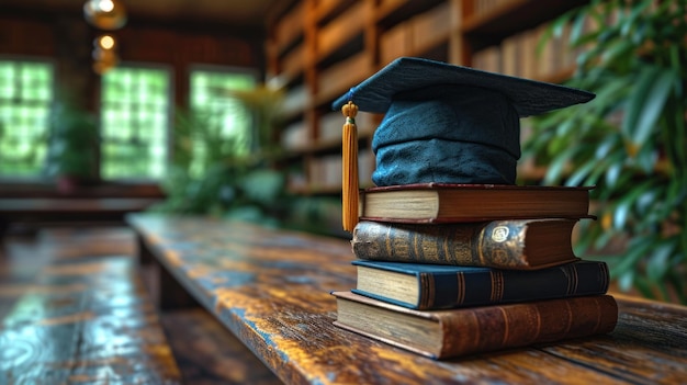 Cappello di laurea sui libri in classe