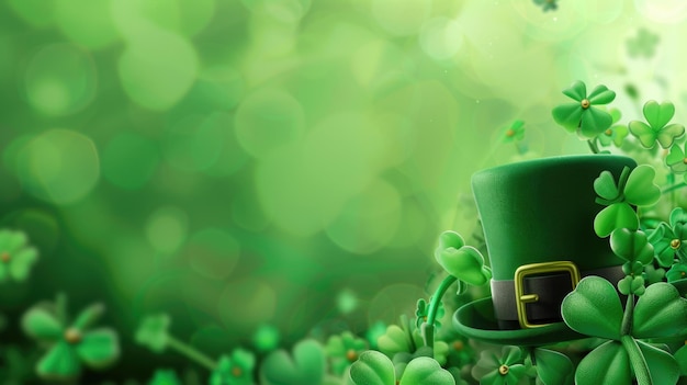 Cappello di leprechaun sul pavimento verde