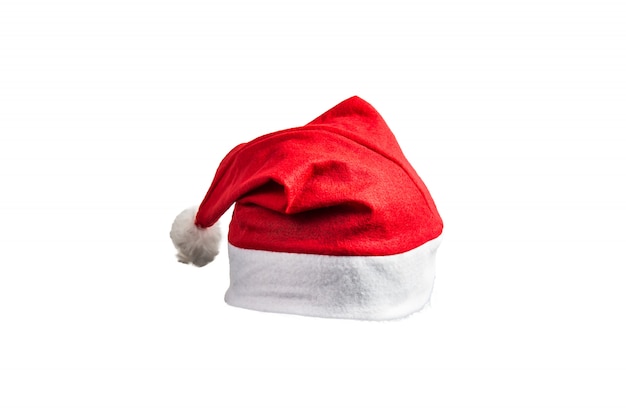 Cappello di Natale su sfondo bianco