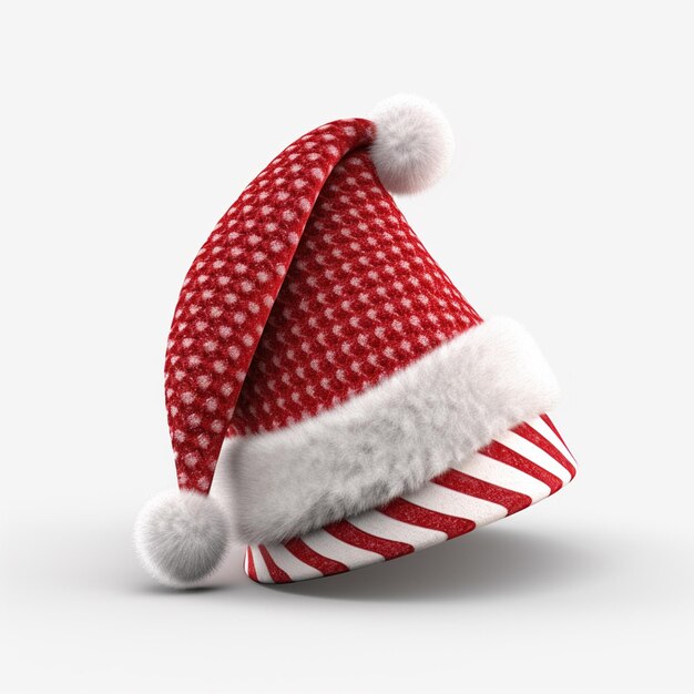 Cappello di Natale su sfondo bianco