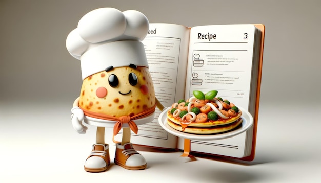 Cappello e libro di ricette di maestria culinaria