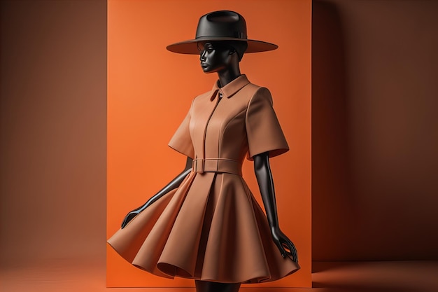 Cappello femminile elegante su mannequin ai generative