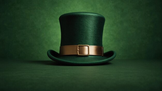 Cappello Leprechaun di San Patrizio con sfondo verde a bordo elegante