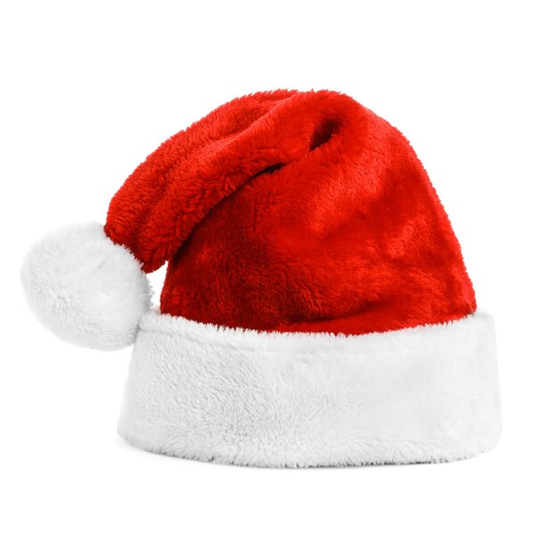 Cappello rosso di Babbo Natale isolato su bianco