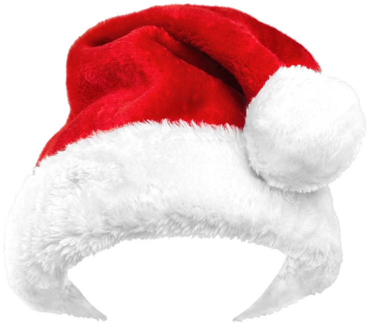 Foto cappello rosso di babbo natale isolato su sfondo bianco