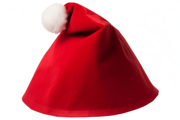 Cappello rosso di Babbo Natale su sfondo bianco IA generativa