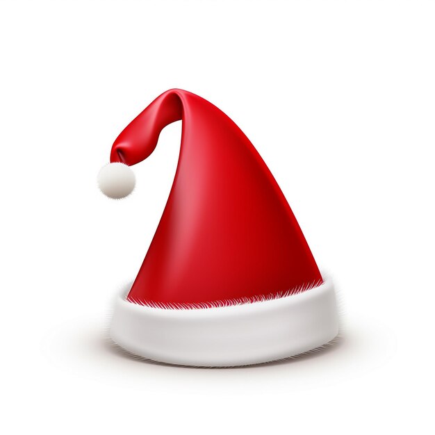 Cappello rosso di Babbo Natale su sfondo bianco