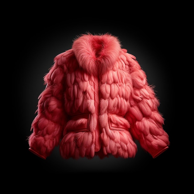 cappotto di pelliccia soffice rosa