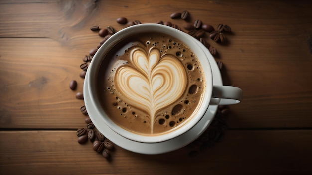 Cappuccino Una tazza di caffè calda classica mattina arte digitale arti