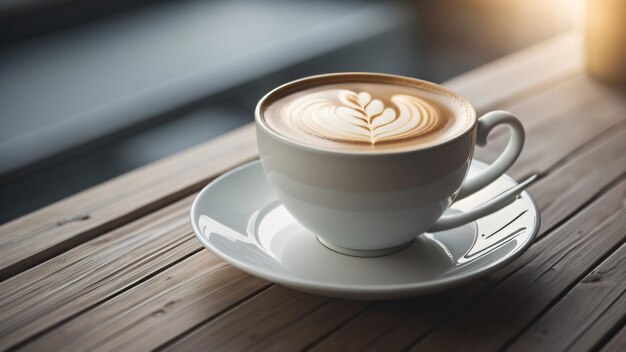 Cappuccino Una tazza di caffè calda classica mattina arte digitale arti
