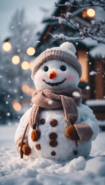 Capricciosa estetica invernale Snowman carta da parati per illuminare la tua giornata