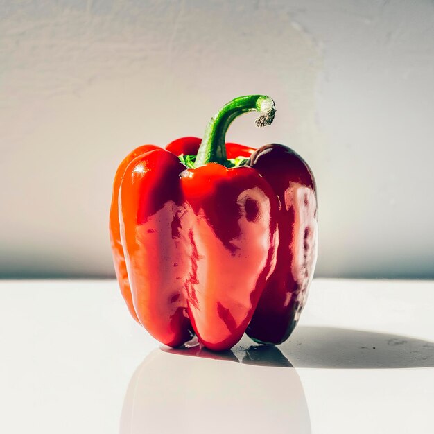 Capsicum rosso caldo su uno sfondo bianco pepe rosso da vicino sfondo luminoso