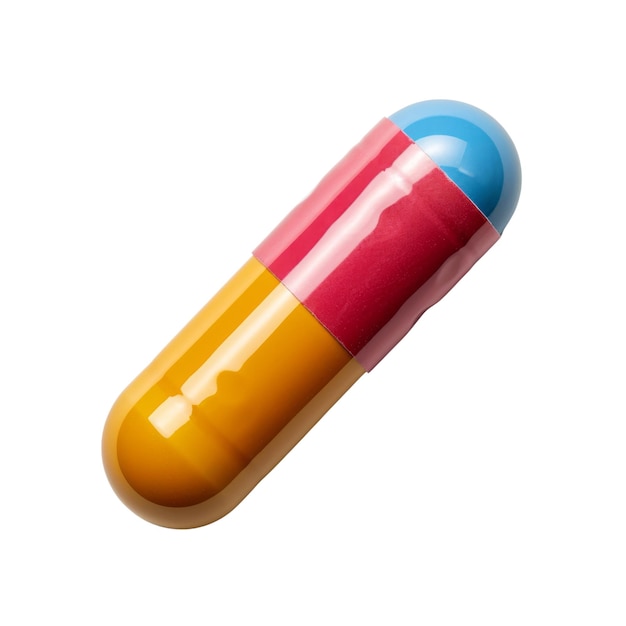 Capsula di pillola isolata su bianco trasparente Medicino per la salute