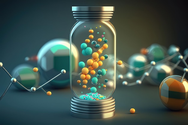 Capsule contenenti molecole di DNA ciascuna capsula contenente il progetto della vita IA generativa
