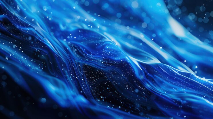 Capture the essence of fluidity and motion with a image showcasing a mesmerizing blue gradient backg