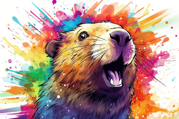 Capybara carino Pop art IA generativa