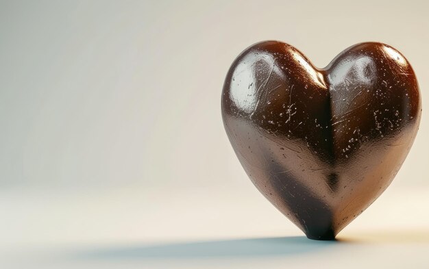 caramelle di cioccolato a forma di cuore su uno sfondo bianco foto di cibo professionale ai generato