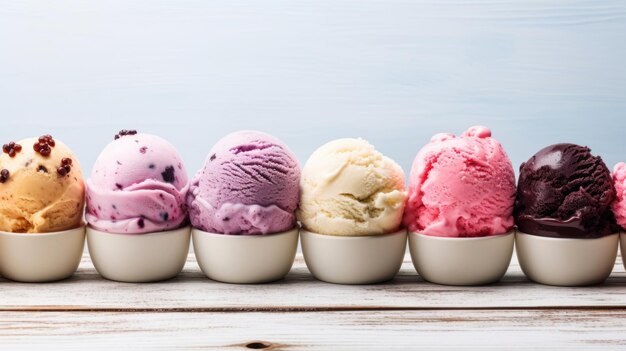 Caramelle gelato dolce Sfondo orizzontale fotorealistico Dessert dolce di pasticceria Sfondo generato dall'intelligenza artificiale con copyspace Caramelle gelato saporite