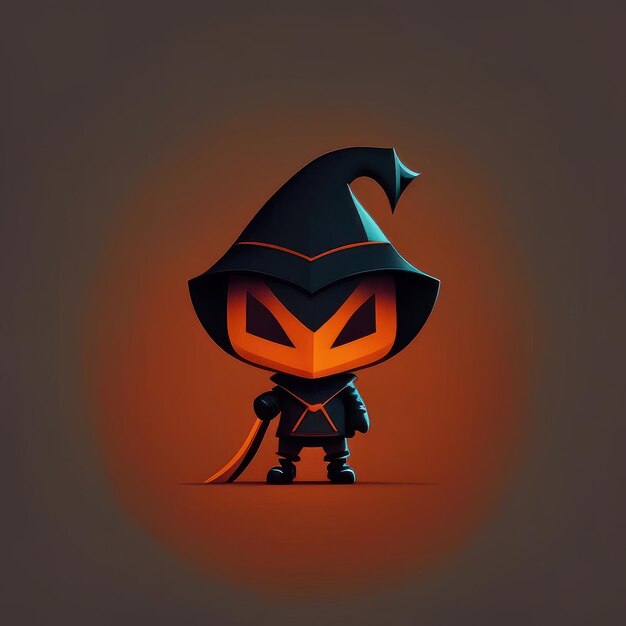 Carattere di halloween minimalista IA generativa