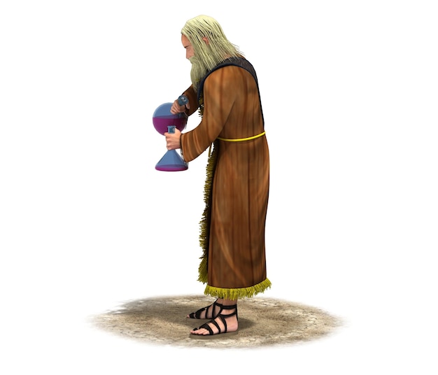 carattere di rendering 3d di un'illustrazione di un uomo medievale