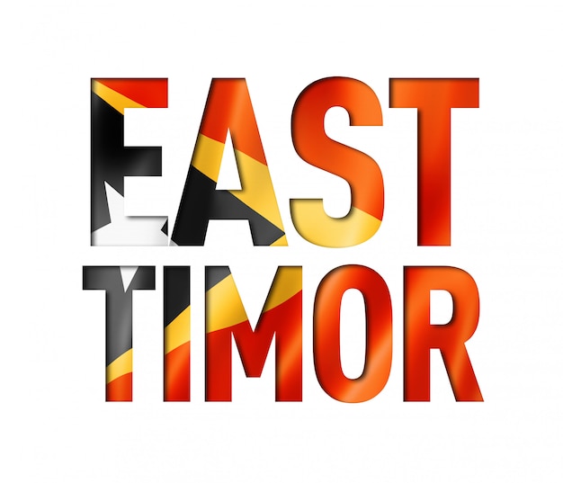 Carattere di testo bandiera di Timor Est
