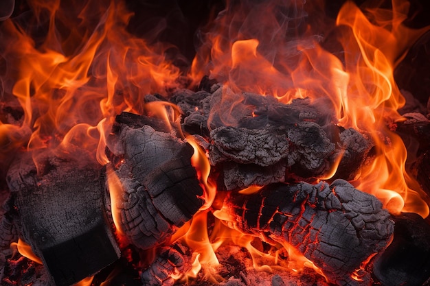 Carboni ardenti nel fuoco