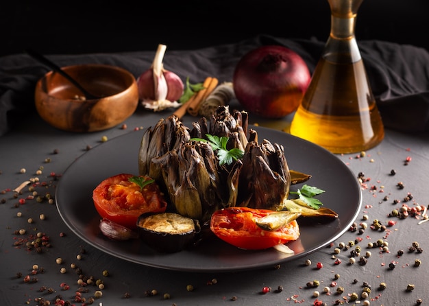 Carciofi Con Pomodoro E Melanzane Al Forno