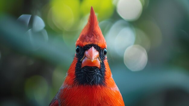 Cardinal CloseUp Un'occhiata agli occhi focalizzati della natura