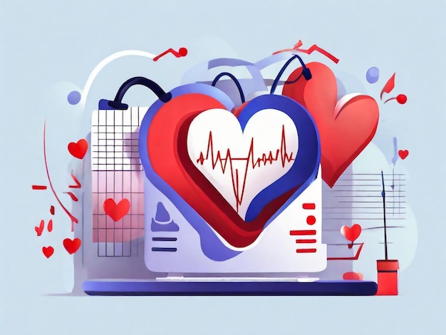 Cardiologia clinica reparto ospedaliero cuore sano prevenzione cardiovascolare industria sanitaria idea elemento di progettazione elettrocardiogramma ECG vettore concetto isolato illustrazione metafora