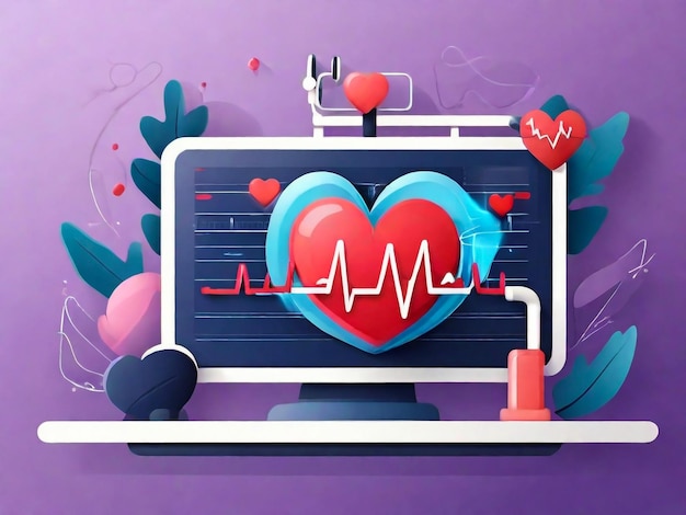 Cardiologia clinica reparto ospedaliero cuore sano prevenzione cardiovascolare industria sanitaria idea elemento di progettazione elettrocardiogramma EKG vettore concetto isolato illustrazione metafora