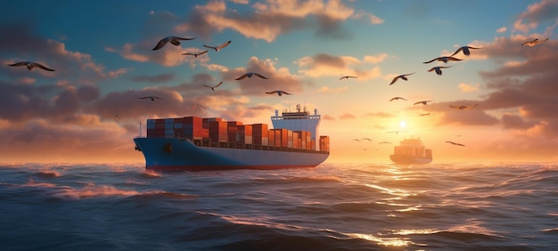 Cargo Container Navi commerciali Vela Logistica Merci Spedizione e trasporto