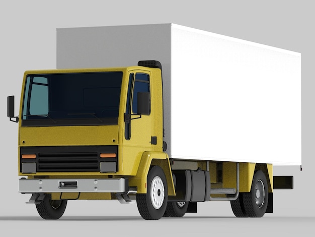Cargo furgone consegna carrello isolato 3d'illustrazione