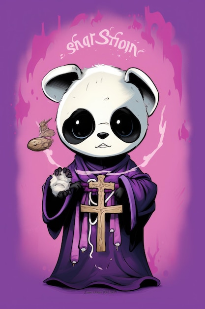 caricatura del fumetto di suora panda