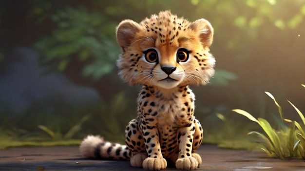 caricatura dell'animale carino Cheetah