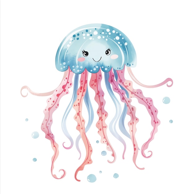 Caricature caricature divertenti JellyFish Illustrazione per bambini Libro Generativa AI