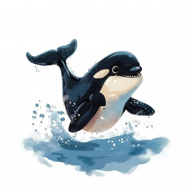 Caricature divertenti e caricature di orca per bambini Libro Generativa AI