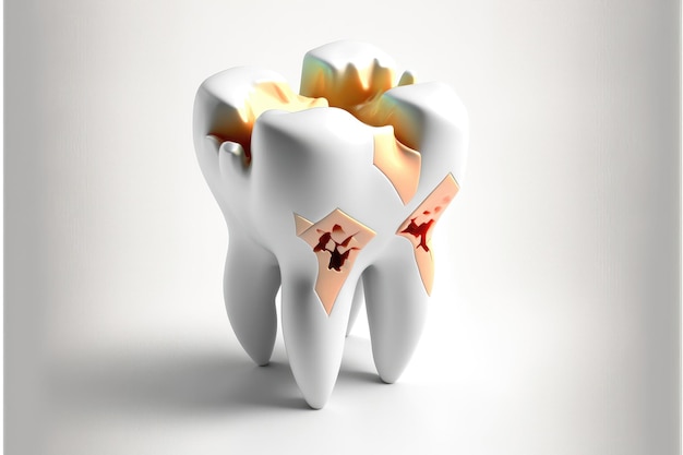 Carie dentaria Concetto di salute della bocca e dei denti Varie malattie dentali Design per clinica odontoiatrica